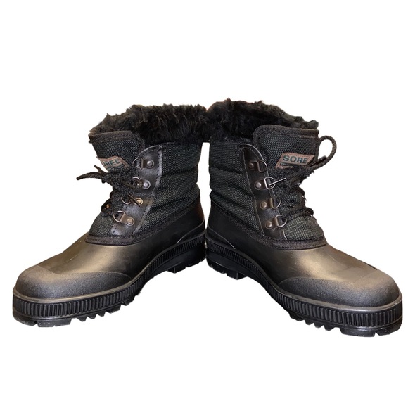 Vintage Sorel Kaufman Winter Boots Women's size 7 Waterproof Canada Green/Black - Picture 1 of 11